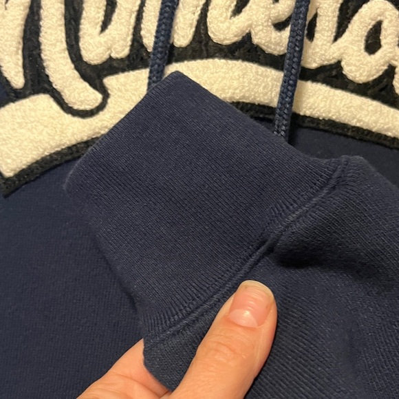 State of Mind Navy Hoodie with Minnesota Script - Picture 7 of 13